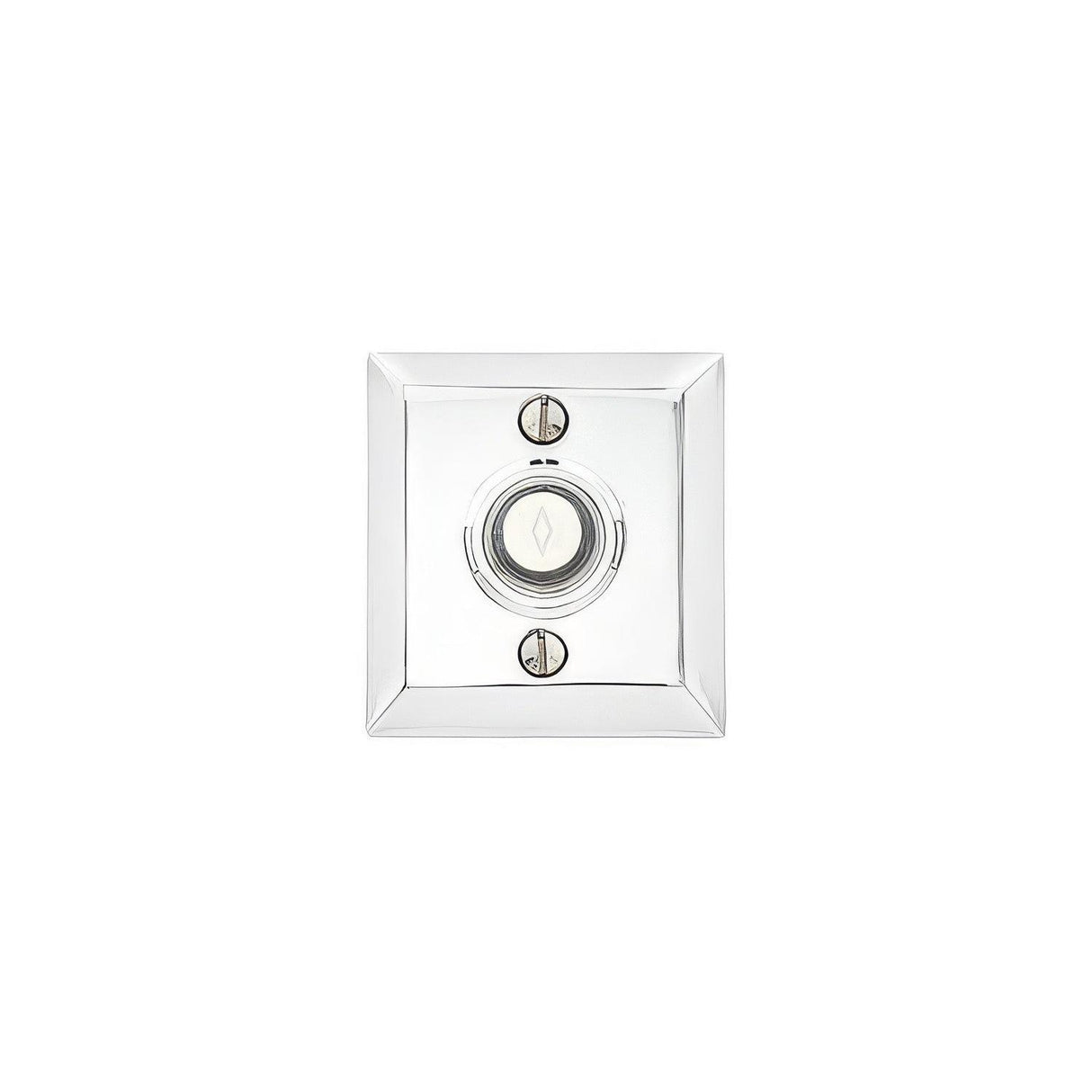 Emtek 2409US26 Brass Doorbell with Lighted Button and Quincy Rosette Polished Chrome