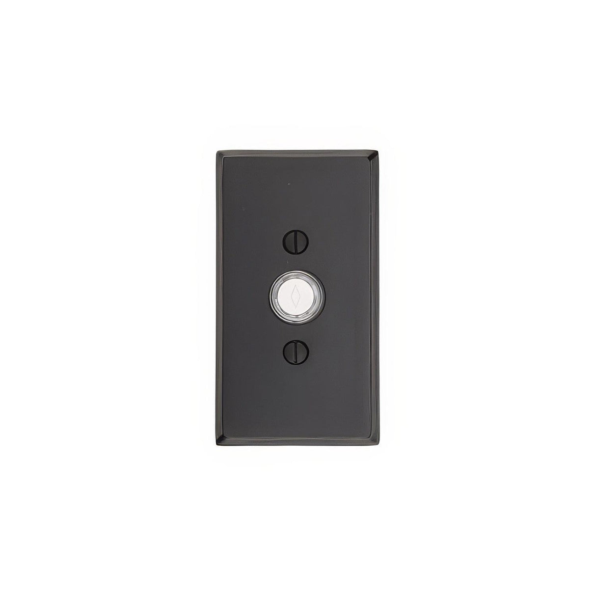 Emtek 2423FB Sandcast Bronze 4-1/2" Height Rectangular Style Bronze Lighted Doorbell Rosette Flat Black