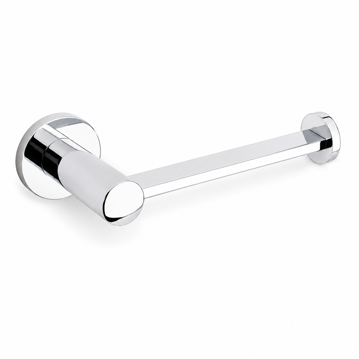 Emtek 2804DISKUS26 Brass Bar Style Paper Holder with Disk Rosette Polished Chrome