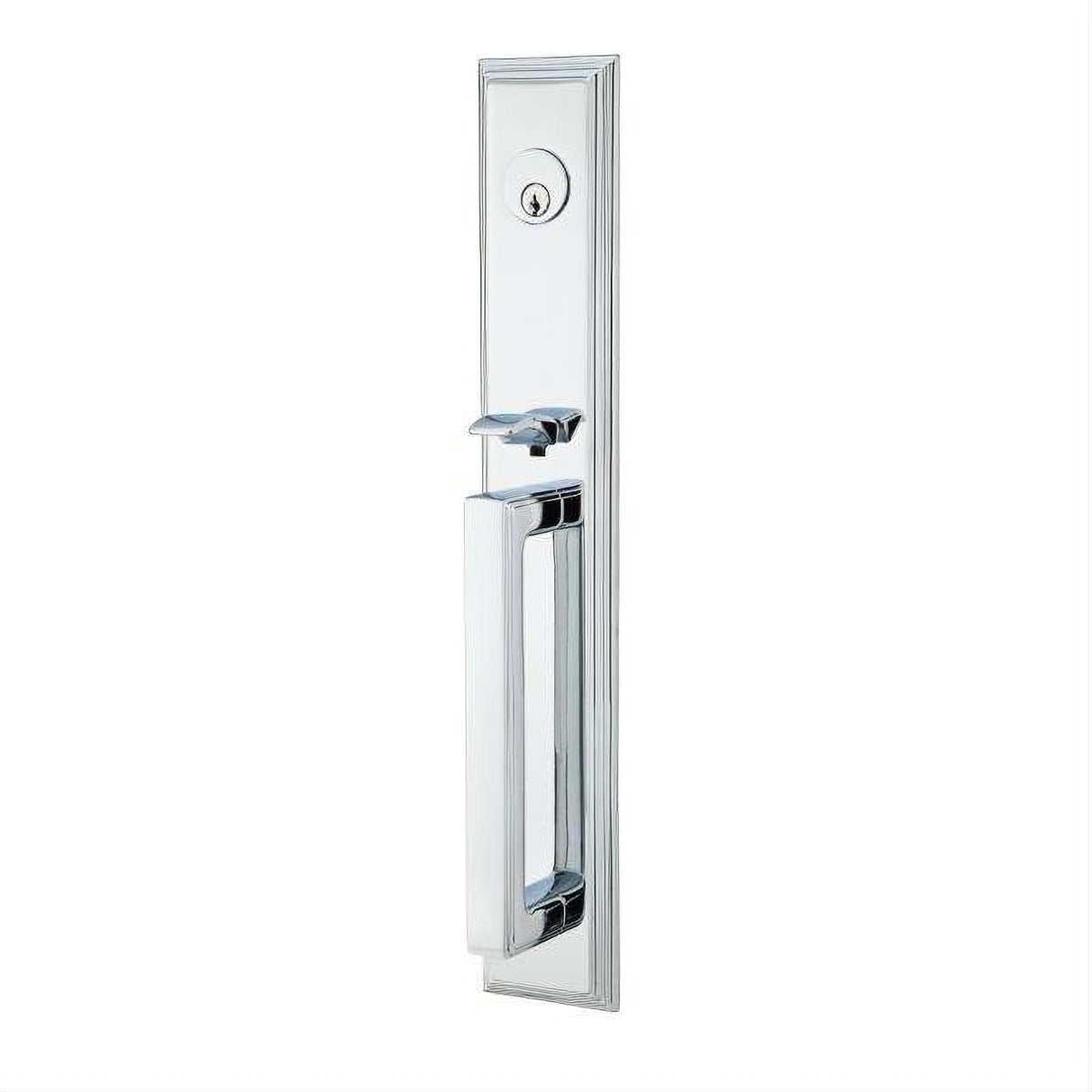 Emtek 4212MUS19RH Lever Right Hand 2-3/8" and 2-3/4" Backset Single Cylinder Melrose Tubular Handleset Flat Black