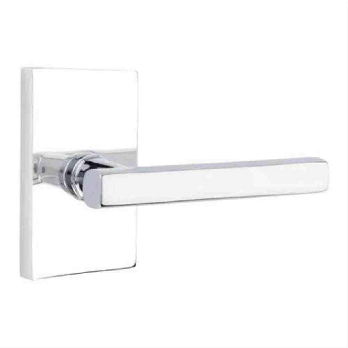 Emtek 5052FRLUS26 5052FRLUS Freestone Dummy Door Lever Pair with Modern Rectangular Rose Polished Chrome
