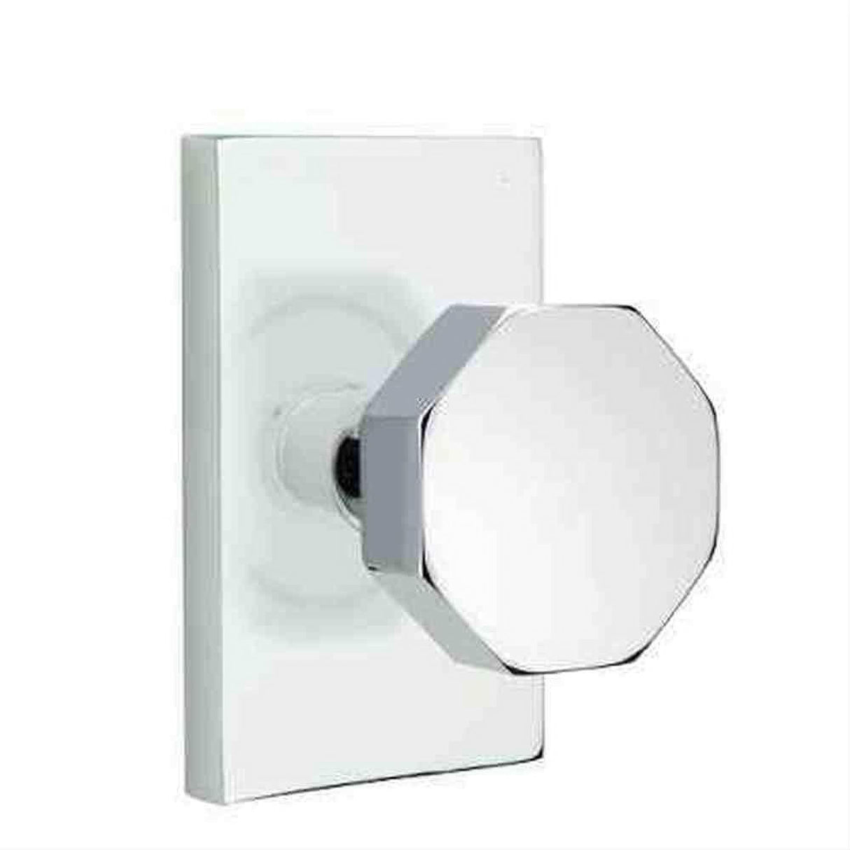 Emtek 5052OCTUS10B Knob Dummy Pair with Modern Rectangular Rose for 1-1/4" to 2" Door - Reversible Oil Rubbed Bronze