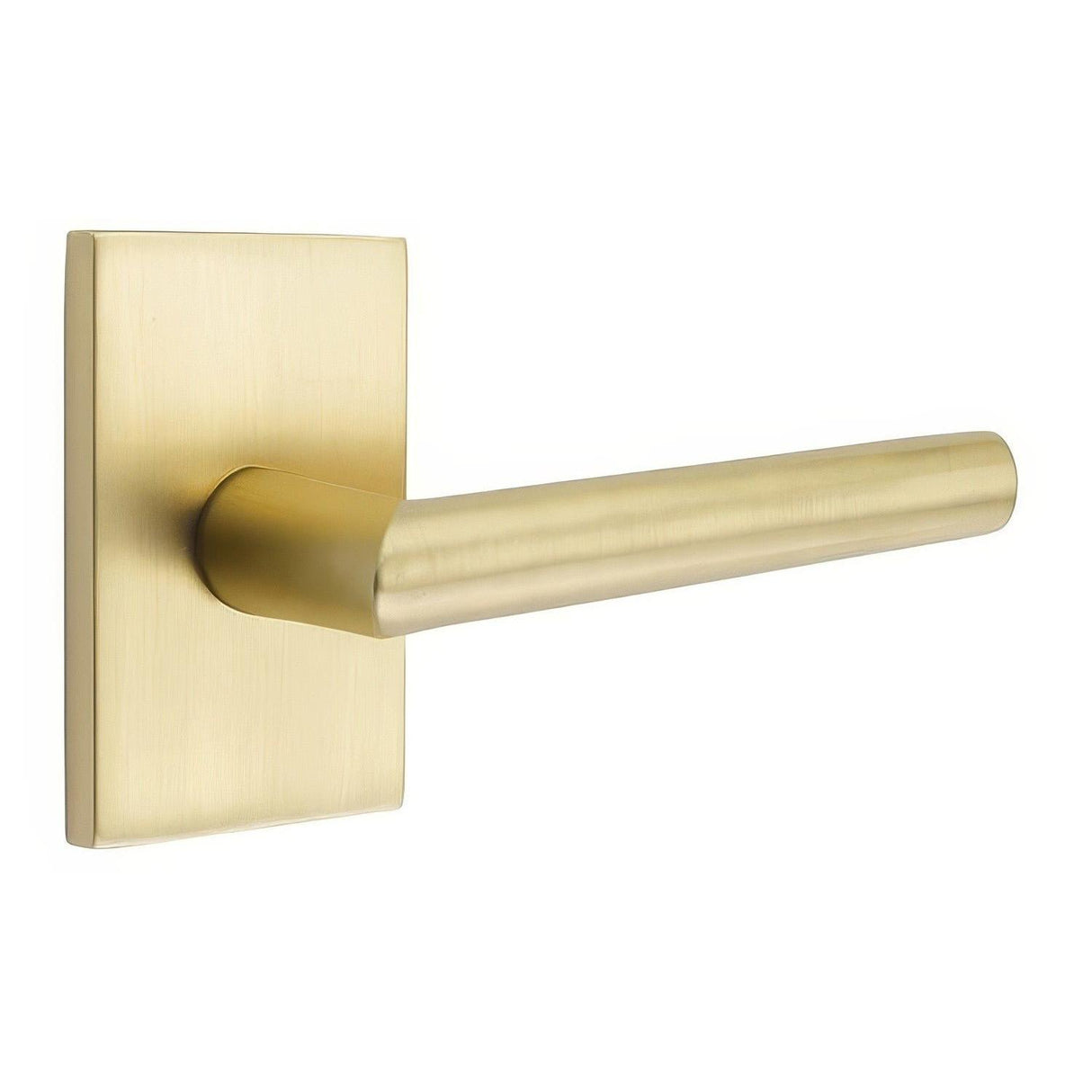 Emtek 5052STUUS4 5052STUUS Stuttgart Lever Dummy Pair With Modern Rectangular Rose Satin Brass