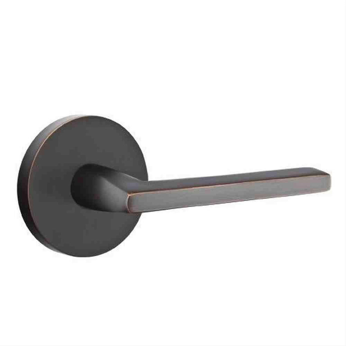 Emtek 5059HLOUS10B 5059HLOUS Helios Dummy Door Lever Pair with Disk Rose Oil Rubbed Bronze