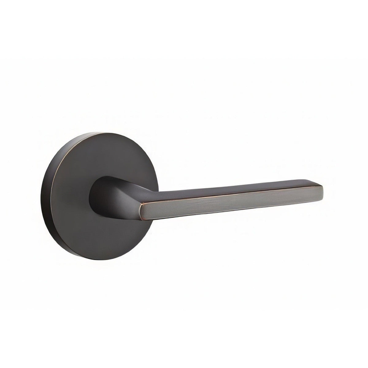 Emtek 5109HLOUS10BRH 5109HLOUSRH Helios Lever Right Hand 2-3/8" Backset Passage with Disk Rose Oil Rubbed Bronze