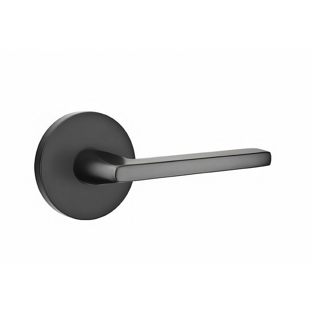 Emtek 5109HLOUS19RH 5109HLOUSRH Helios Lever Right Hand 2-3/8" Backset Passage with Disk Rose Flat Black