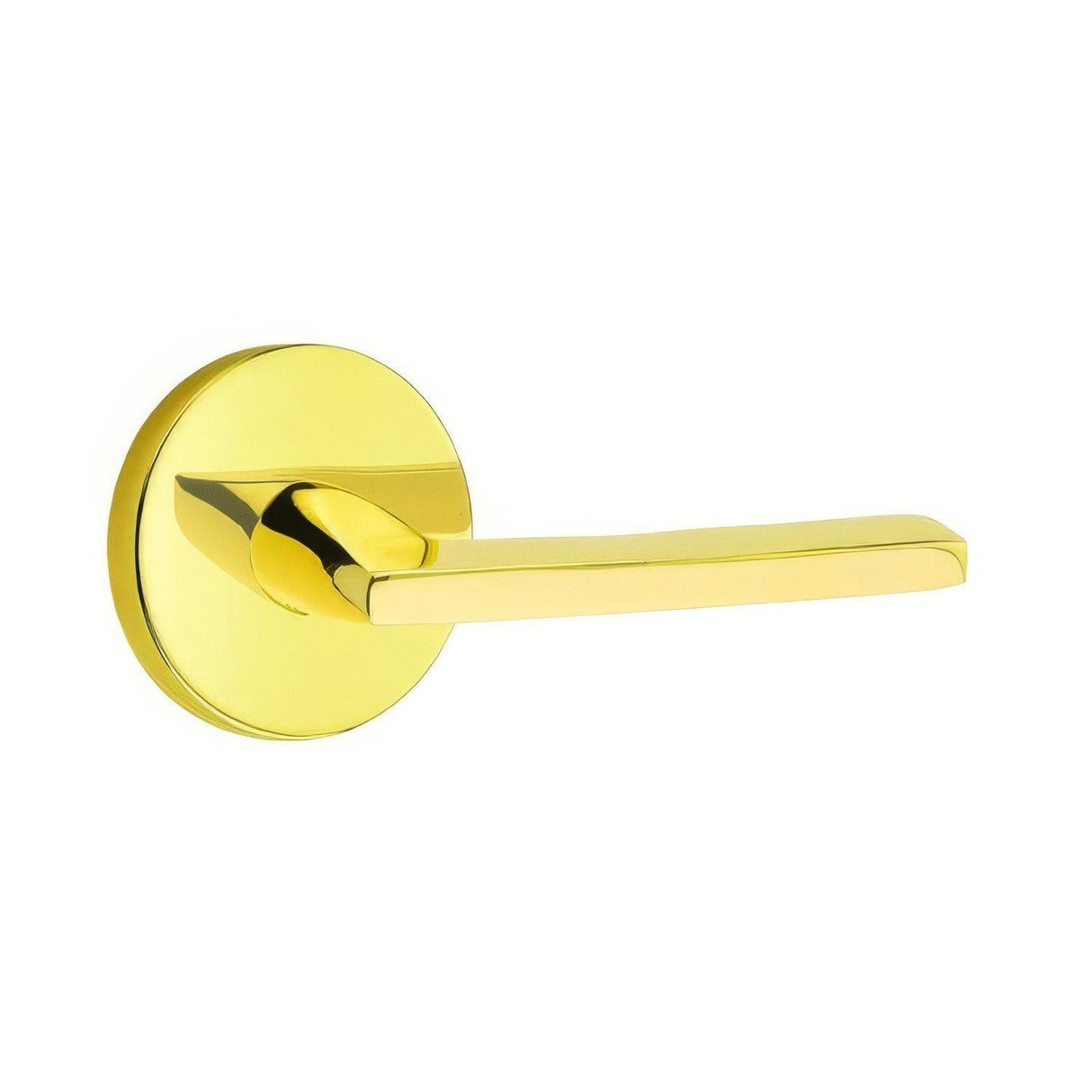 Emtek 5109HLOUS3NLRH 5109HLOUSRH Helios Lever Right Hand 2-3/8" Backset Passage with Disk Rose Unlacquered Brass
