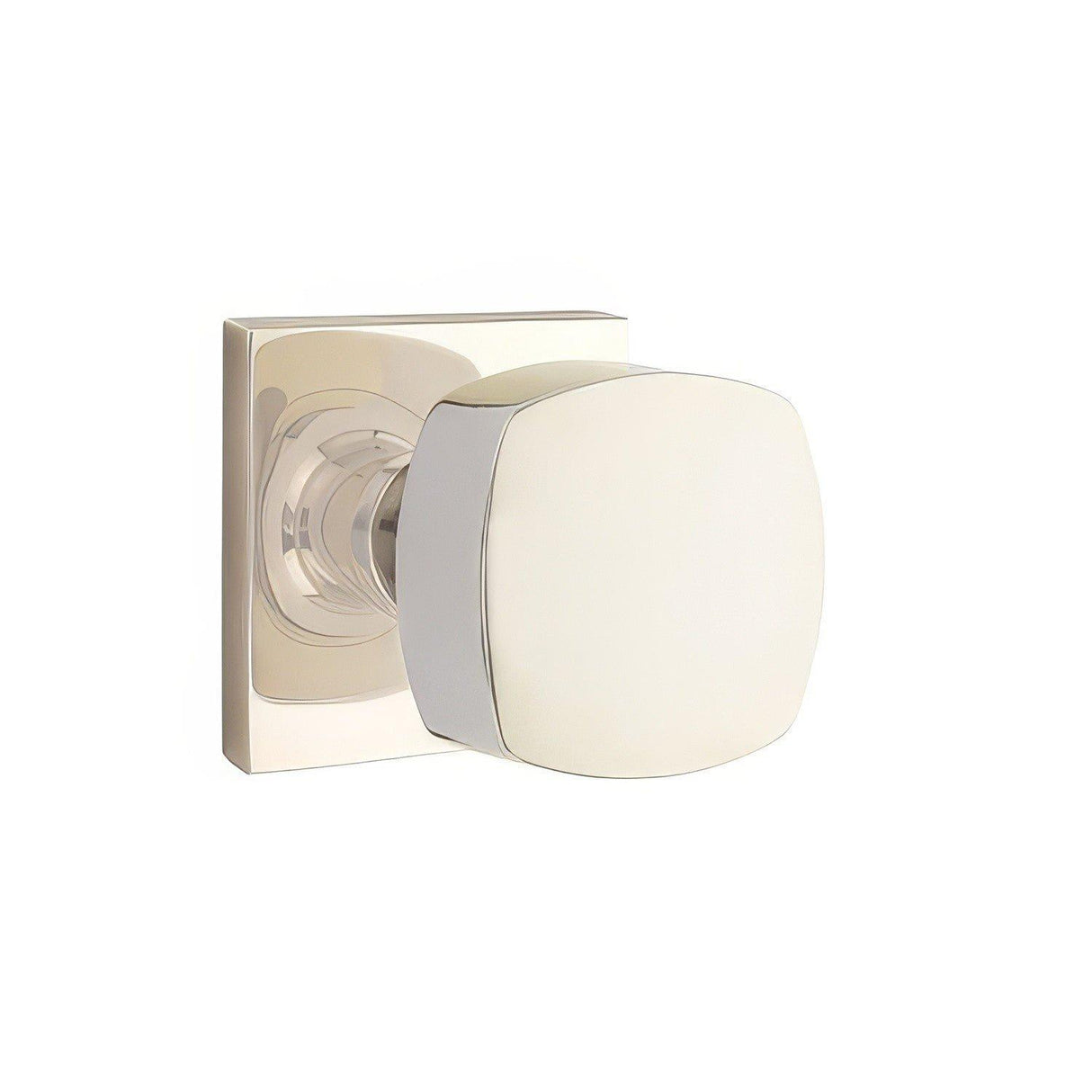 Emtek 5110FRKUS14 5110FRKUS Freestone Knob 2-3/8" Backset Passage with Square Rose Polished Nickel Lifetime