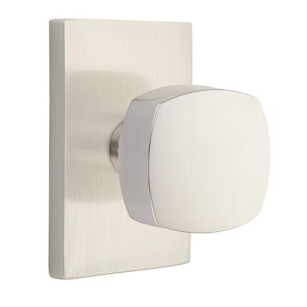 Emtek 5112FRKUS19 5112FRKUS Freestone Knob 2-3/8" Backset Passage with Modern Rectangular Rose Flat Black