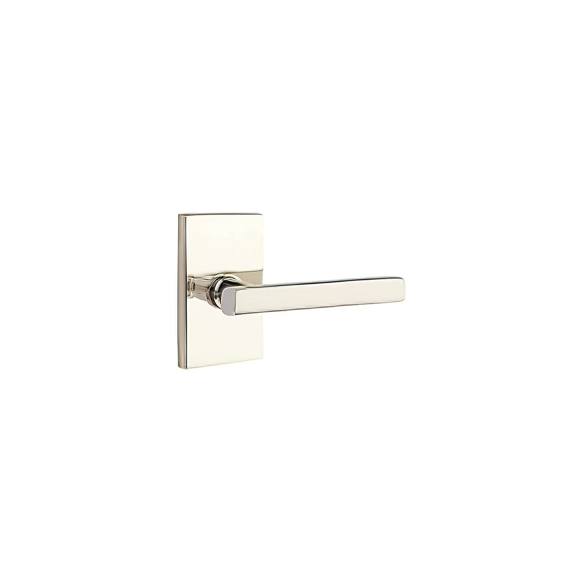Emtek 5112FRLUS14RH 5112FRLUS Freestone Lever RH Passage with Modern Rectangular Rose Polished Nickel Lifetime