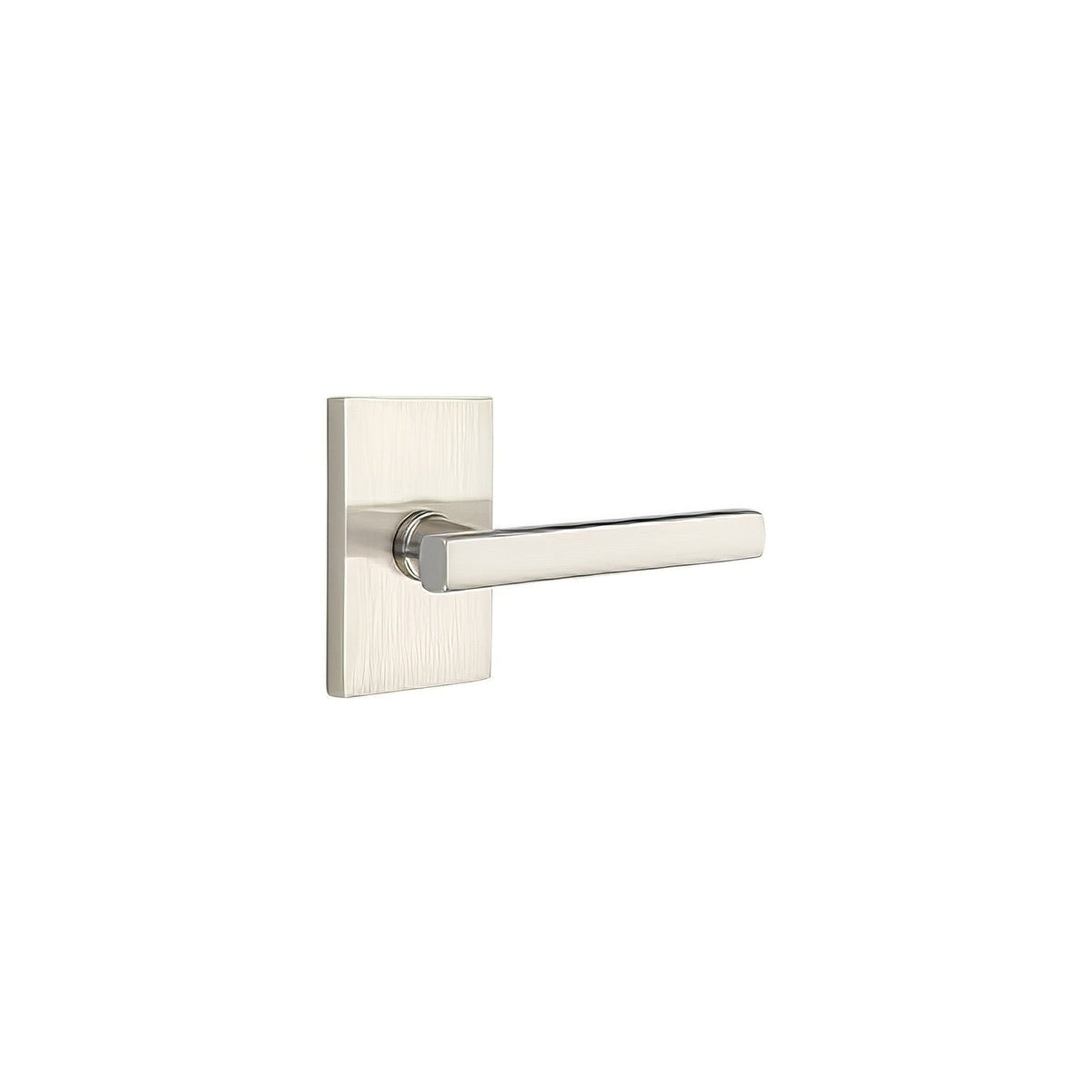 Emtek 5112FRLUS15RH 5112FRLUS Freestone Lever RH Passage with Modern Rectangular Rose Satin Nickel