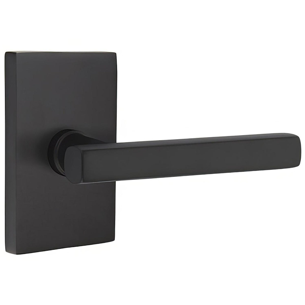 Emtek 5112FRLUS19RH 5112FRLUS Freestone Lever RH Passage with Modern Rectangular Rose Flat Black