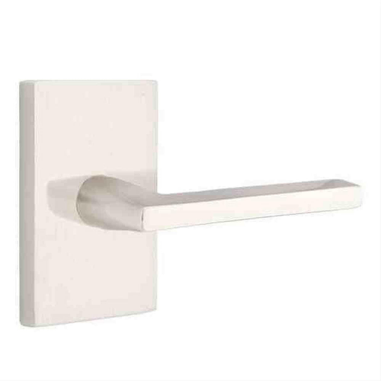 Emtek 5112HLOUS15LH.RLS 5112HLOUS Lever LH Passage with Modern Rectangular Rose Satin Nickel