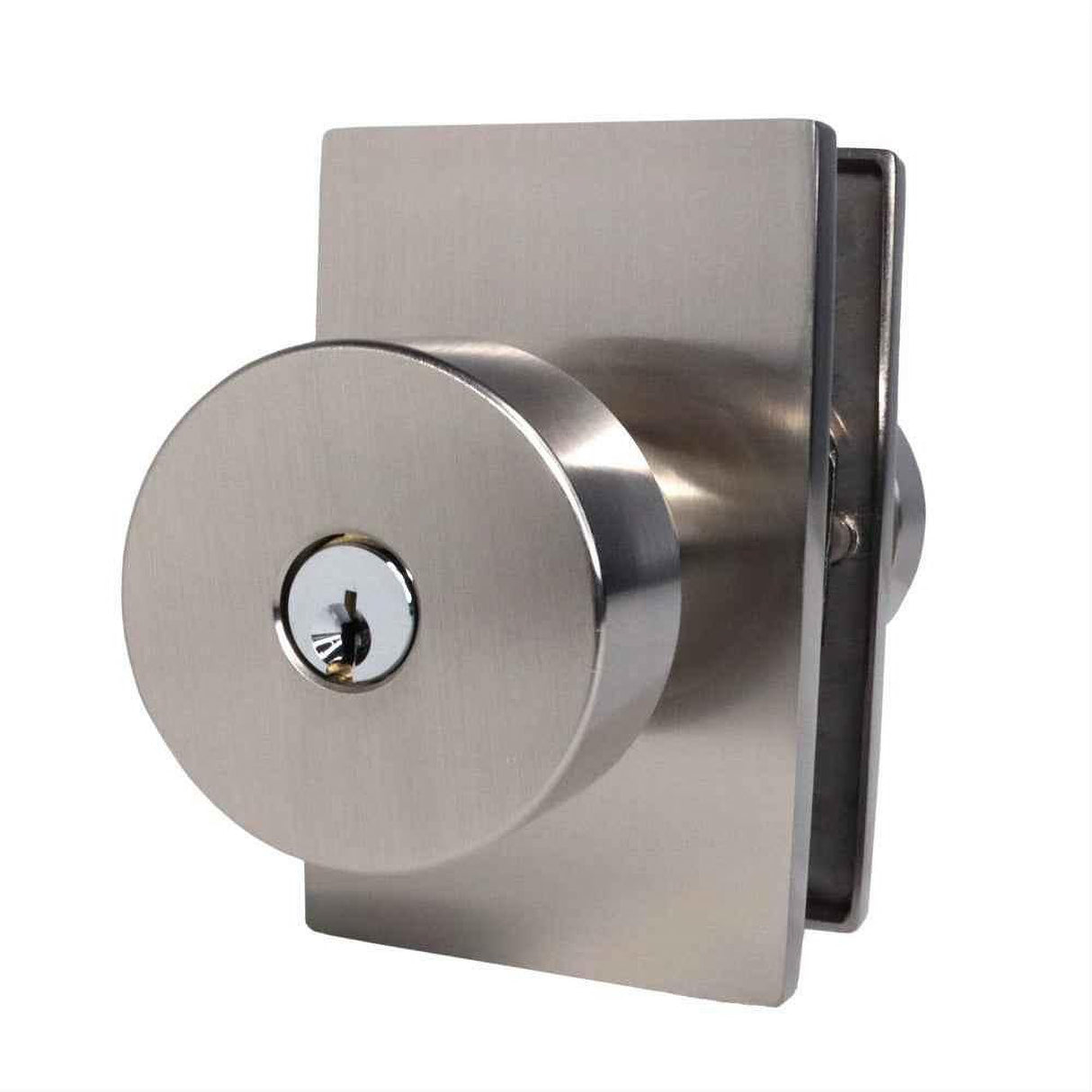 Emtek 5123ROUUS15.RLS 5123ROUUS Knob Keyed Entry with Modern Rectangular Rose Satin Nickel