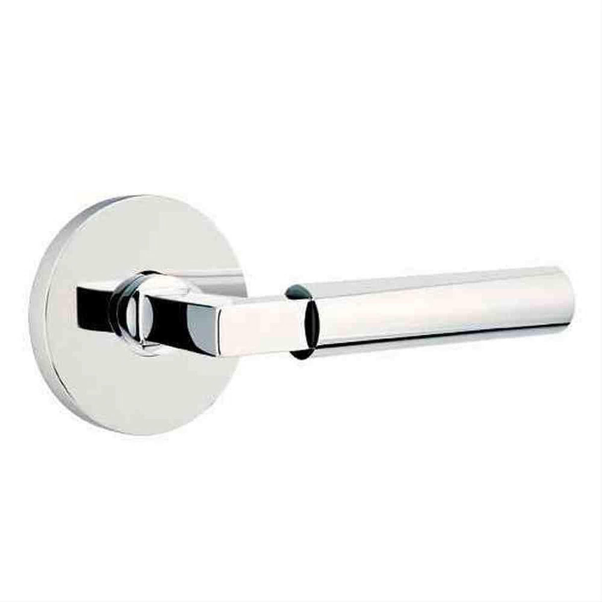 Emtek 5209HECUS14RH Lever Right Hand 2-3/8" Backset Privacy with Disk Rose for 1-1/4" to 2" Door Polished Nickel Lifetime