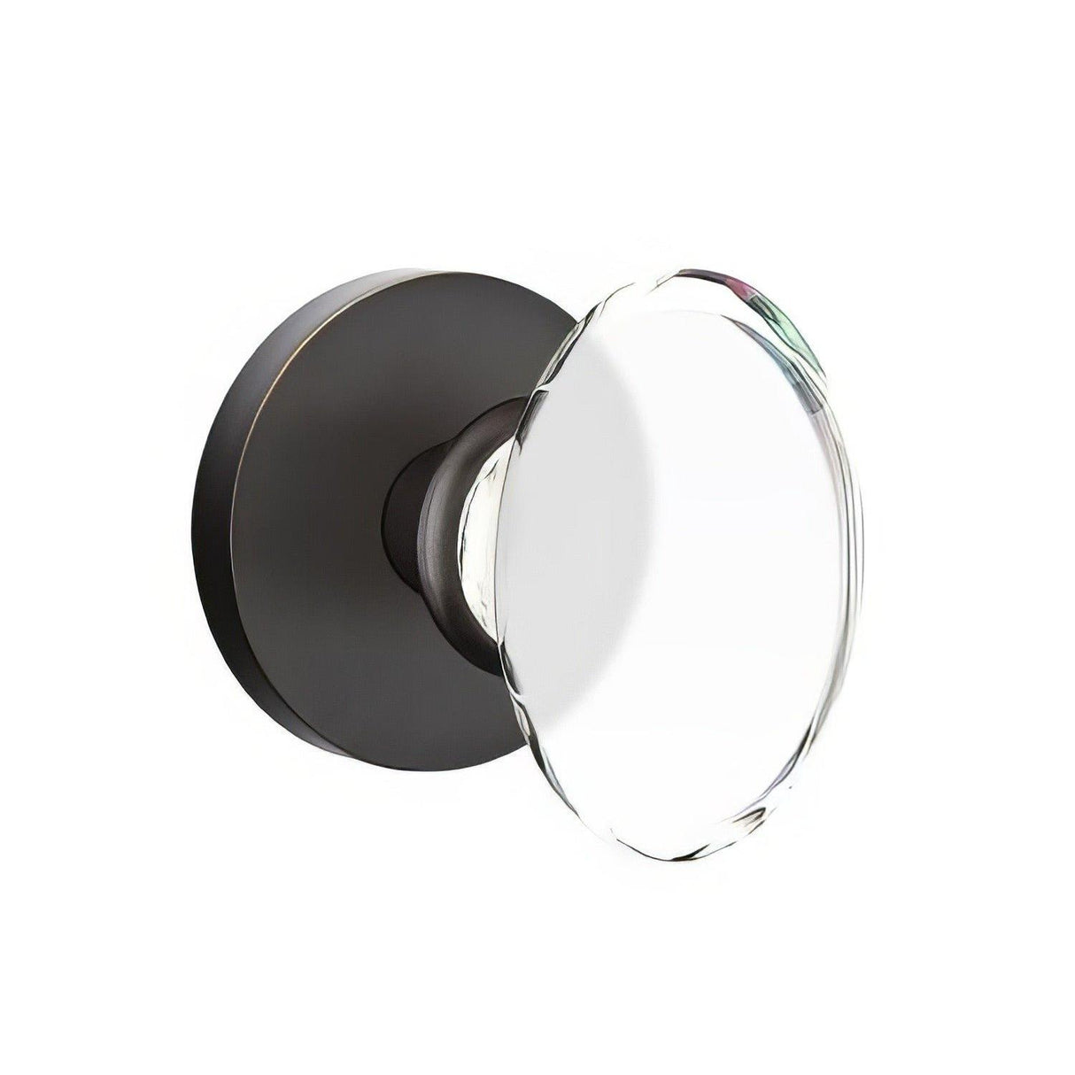 Emtek 5209HTUS10B 5209HTUS Hampton Crystal Knob 2-3/8" Backset Privacy with Disk Rose Oil Rubbed Bronze