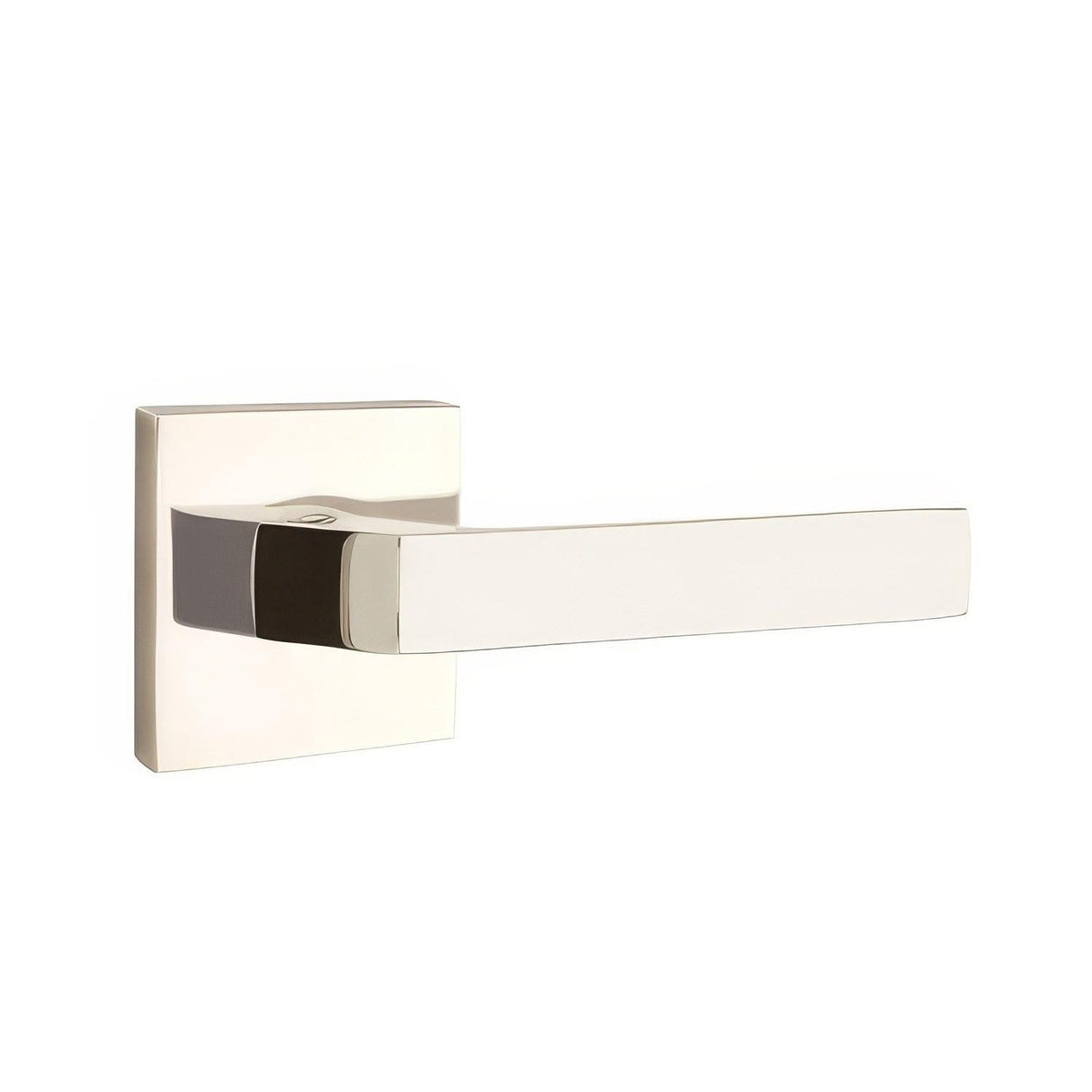 Emtek 5210DTUS15RH 5210DTUSRH Dumont Lever Right Hand 2-3/8" Backset Privacy With Square Rose Satin Nickel