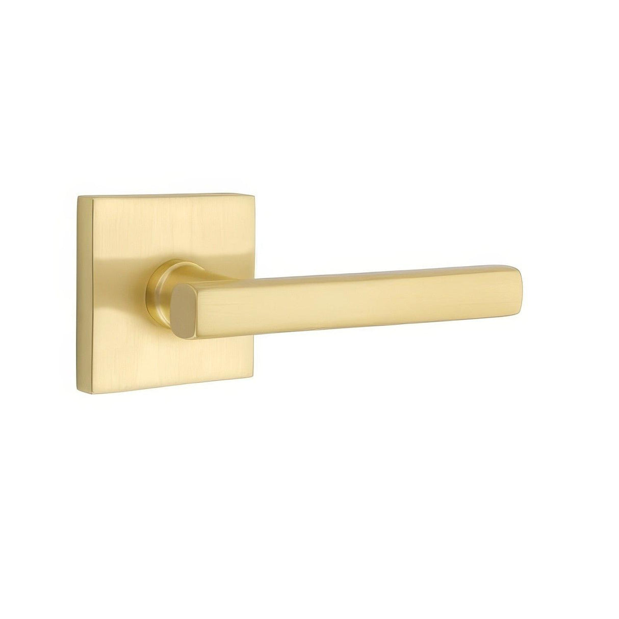 Emtek 5210FRLUS15XUS4RH 5210FRLUSRH Freestone Lever Right Hand 2-3/8" Backset Privacy With Square Rose Satin Nickel by Satin Brass