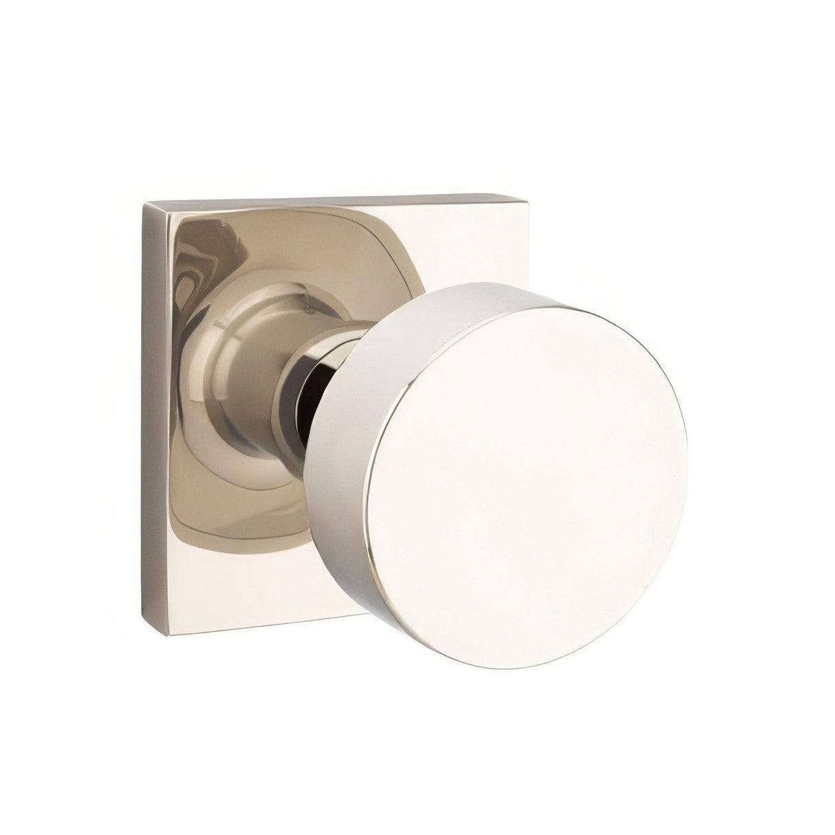 Emtek 5210ROUUS15 5210ROUUS Round Knob 2-3/8" Backset Privacy With Square Rose Satin Nickel