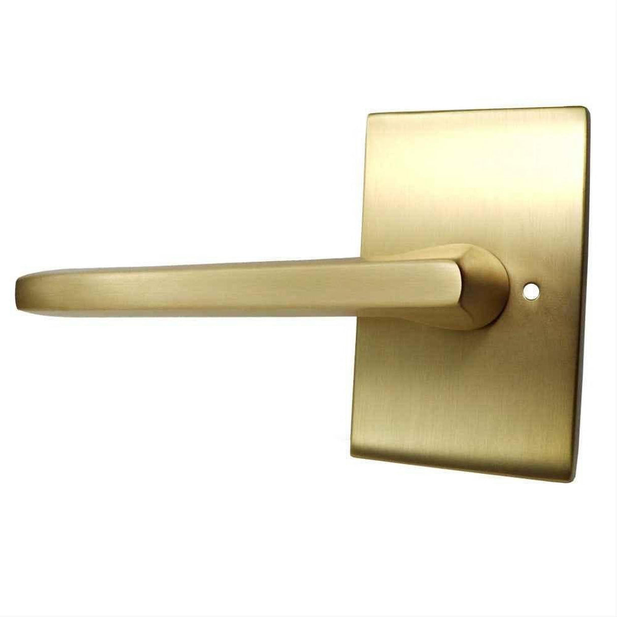 Emtek 5212HLOUS4LH.RLS 5212HLOUS Lever LH Privacy with Modern Rectangular Rose Satin Brass