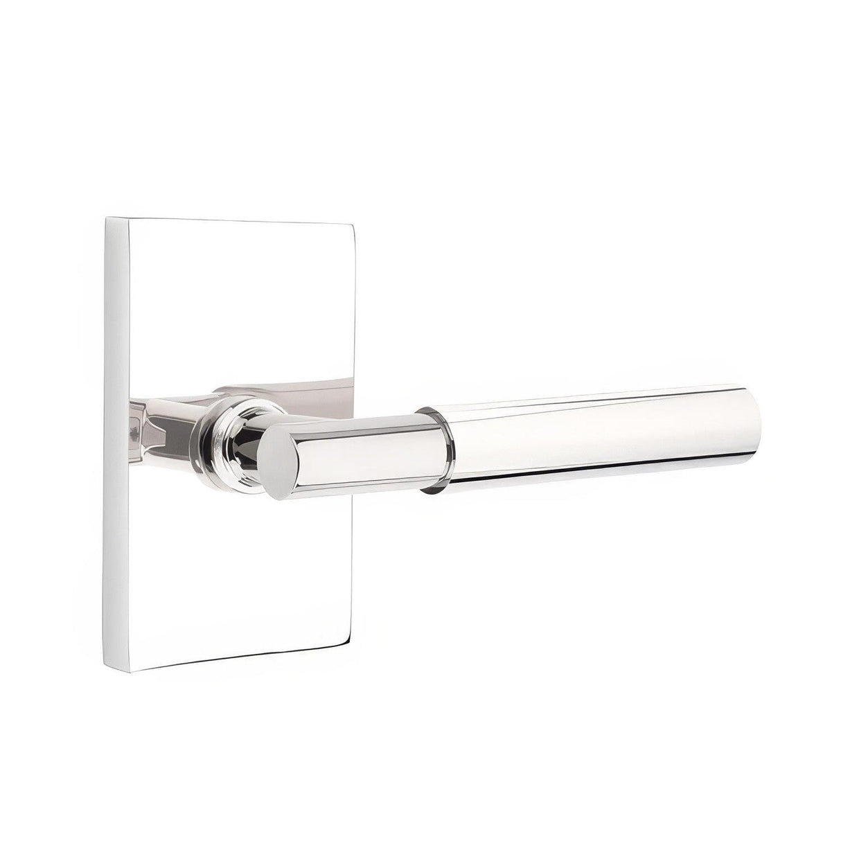 Emtek 5212MYLUS26LH 5212MYLUSLH Myles Lever Left Hand 2-3/8" Backset Privacy With Modern Rectangular Rose Polished Chrome