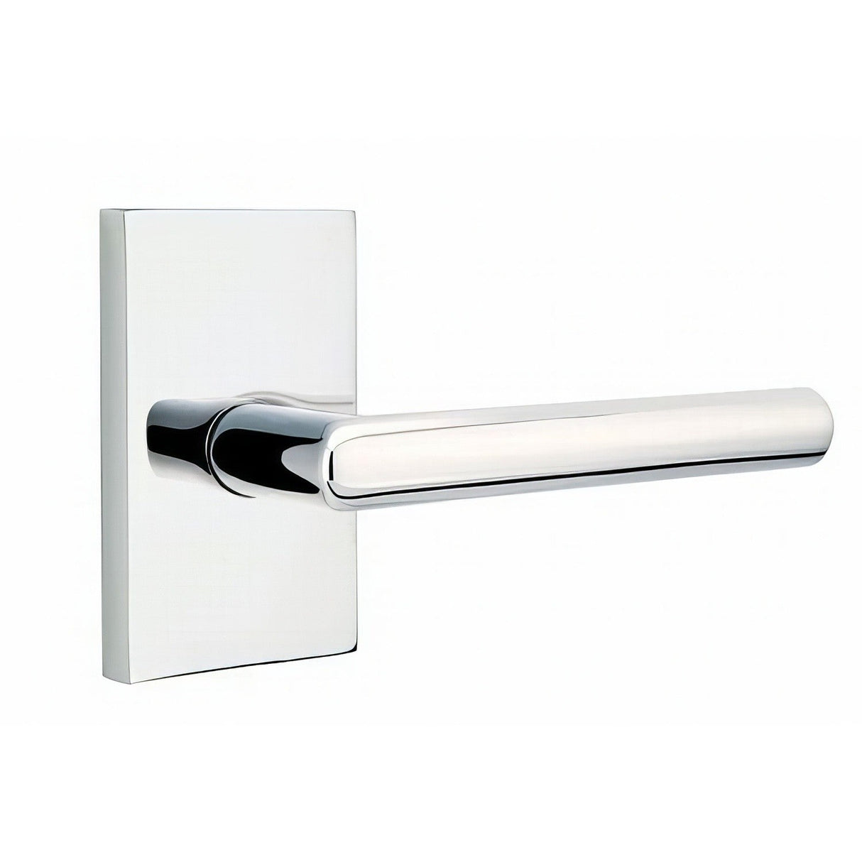 Emtek 5212STUUS26RH 5212STUUSRH Stuttgart Lever Right Hand 2-3/8" Backset Privacy With Modern Rectangular Rose Polished Chrome