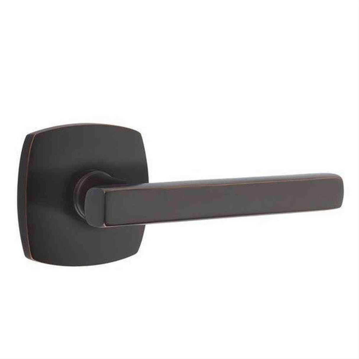 Emtek 5306FRLUS10B 5306FRLUS Freestone Dummy Door Lever Pair with Urban Modern Rose Oil Rubbed Bronze
