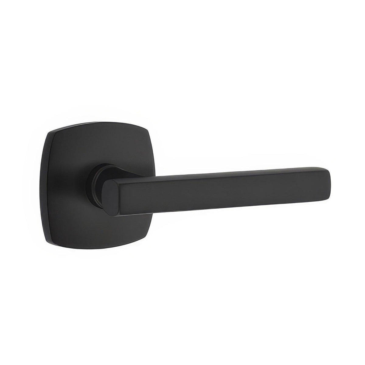 Emtek 5316FRLUS19LH 5316FRLUSLH Freestone Lever Left Hand 2-3/8" Backset Passage with Urban Modern Rose Flat Black