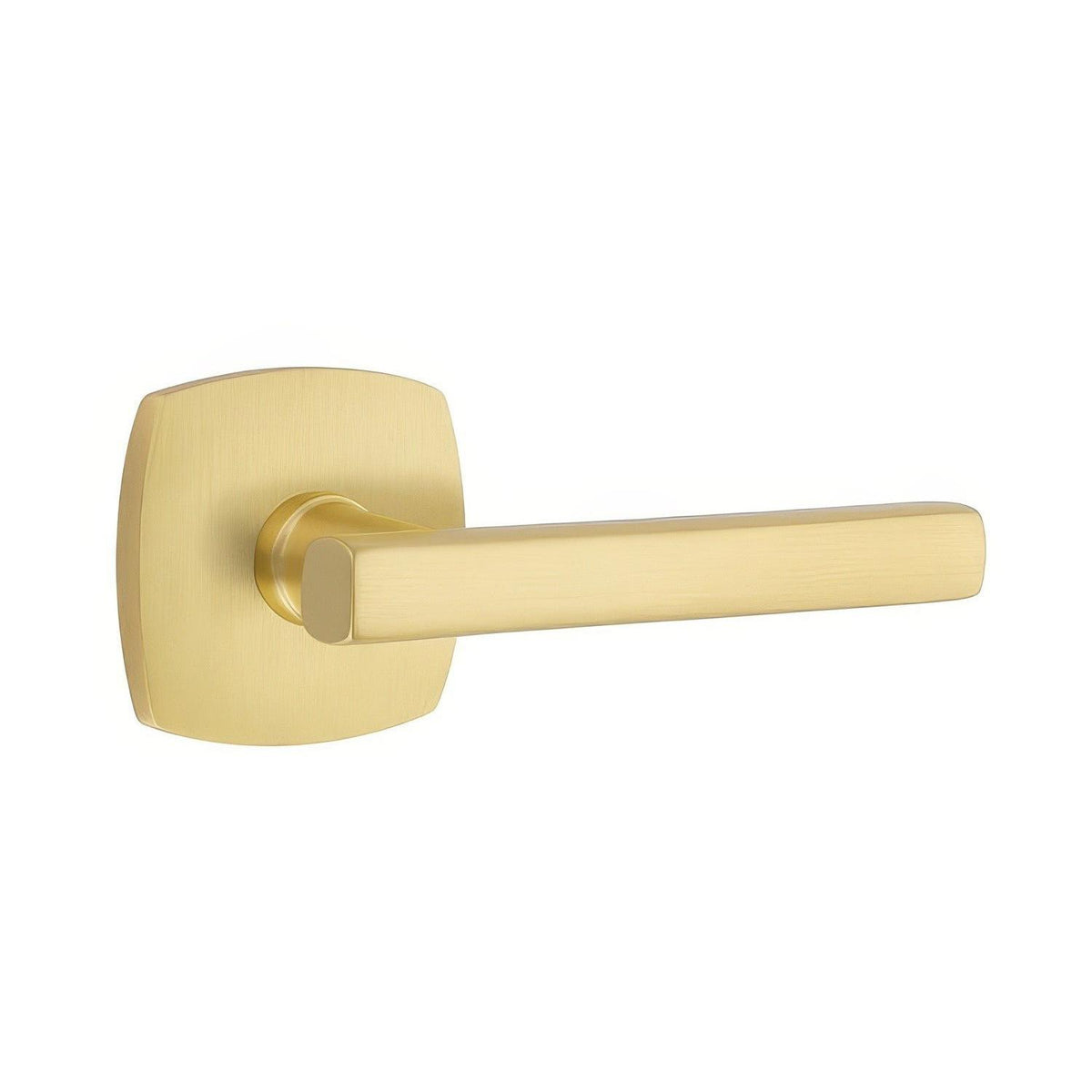 Emtek 5316FRLUS4LH 5316FRLUSLH Freestone Lever Left Hand 2-3/8" Backset Passage with Urban Modern Rose Satin Brass