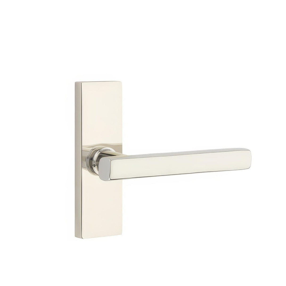 Emtek 5607FRLUS14RH 5607FRLUSRH Freestone Lever Right Hand Thumbturn Privacy Stretto Narrow Trim Lockset Polished Nickel Lifetime