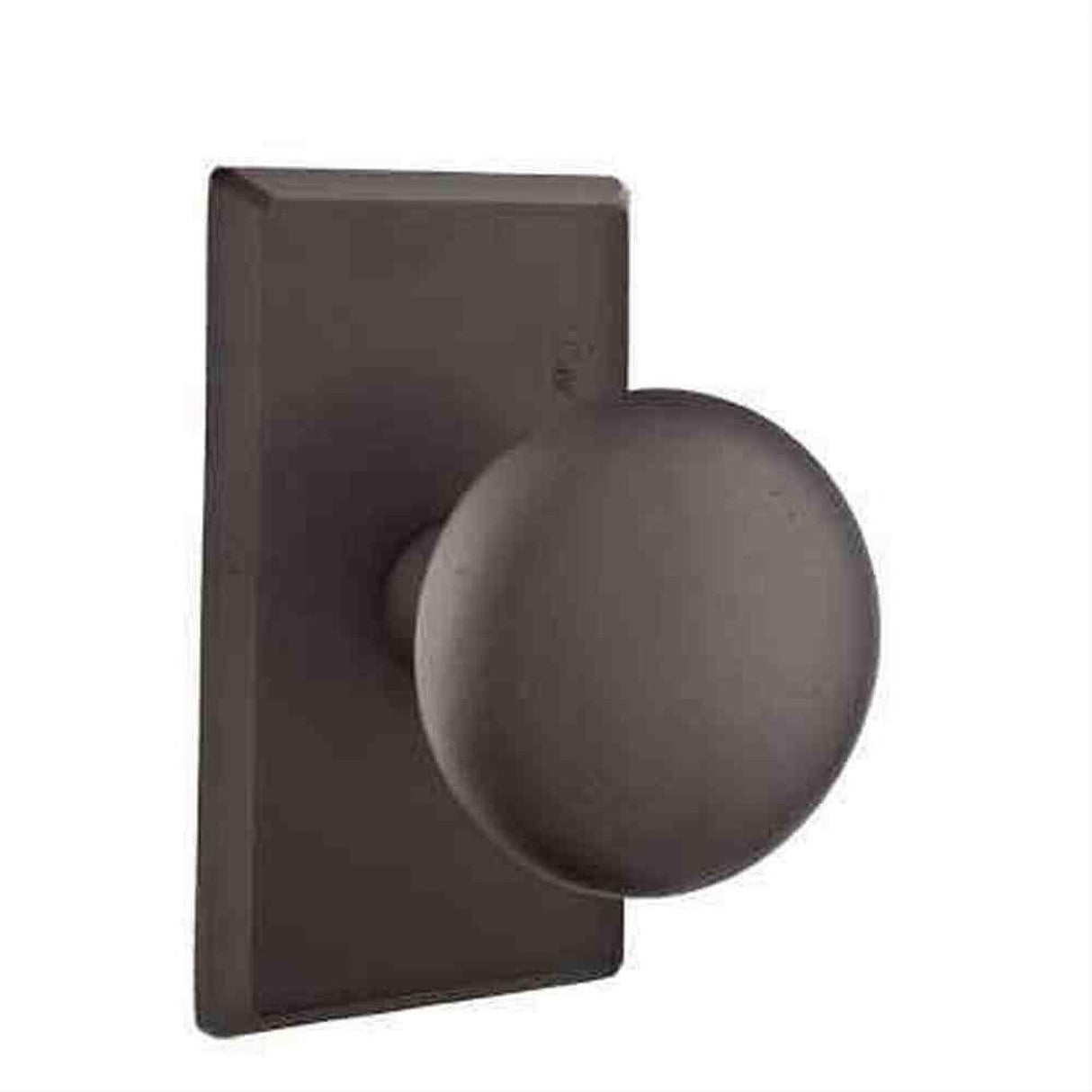Emtek 7054WCFB Knob Dummy Pair with Style # 3 Rose for 1-3/8" to 2" Door - Reversible Flat Black Bronze