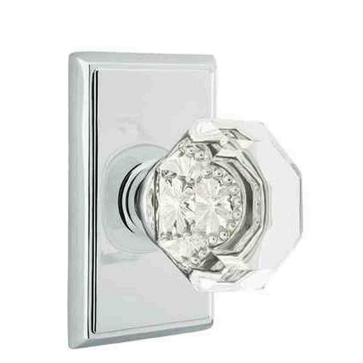 Emtek 8121OTUS26 8121OTUS Town Glass Knob Passage with Rectangular Rose Polished Chrome