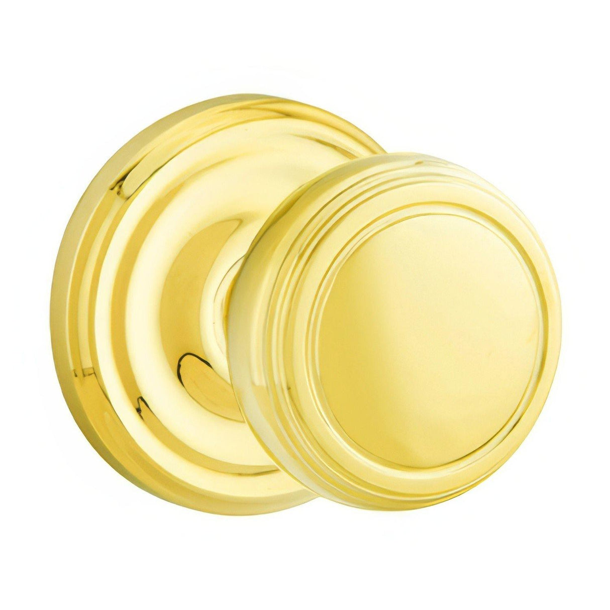 Emtek 8200NWUS4 8200NWUS Norwich Knob 2-3/8" Backset Privacy With Regular Rose Satin Brass