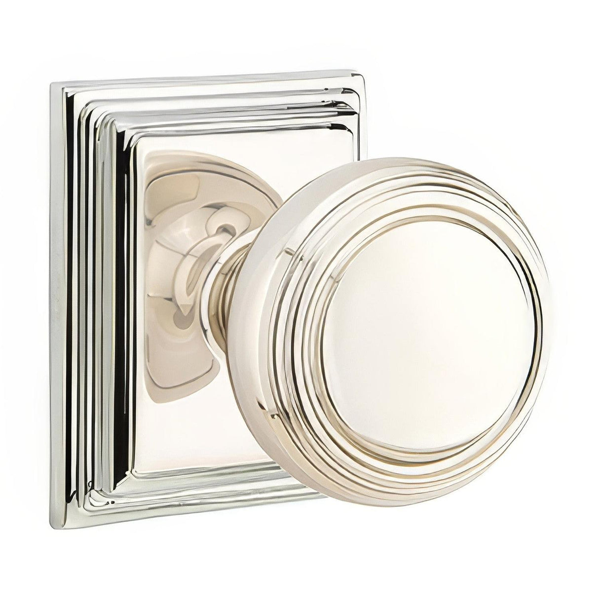 Emtek 8261NWUS15 8261NWUS Norwich Knob 2-3/8" Backset Privacy with Wilshire Rose Satin Nickel