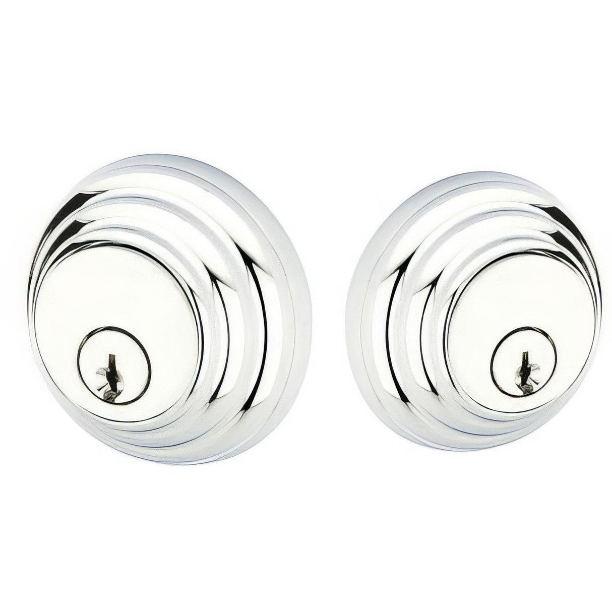 Emtek 8355US26 Low Profile Style Brass Modern Double Cylinder Deadbolt Polished Chrome