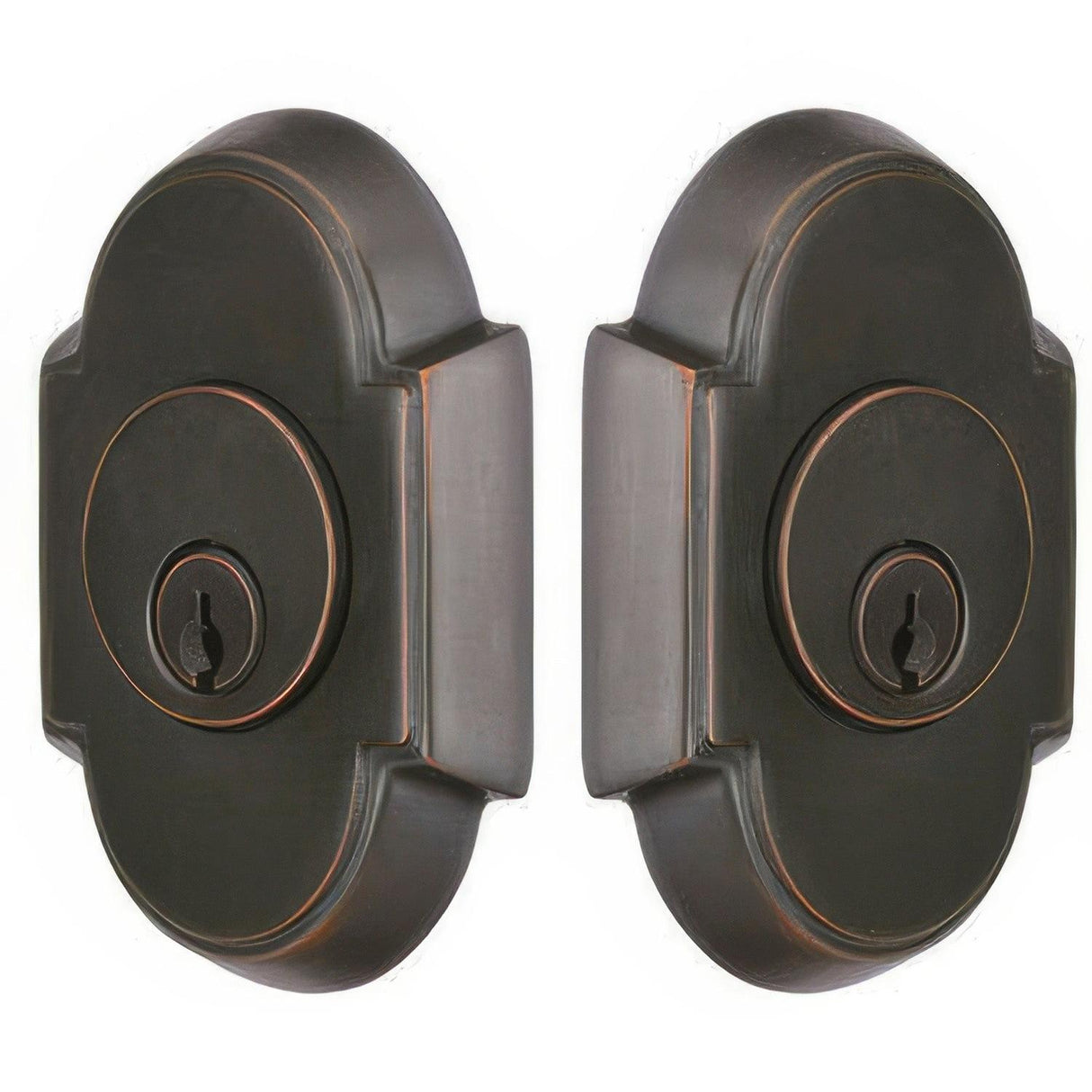 Emtek 8366US10B #8 Style Brass Modern Double Cylinder Deadbolt Oil Rubbed Bronze