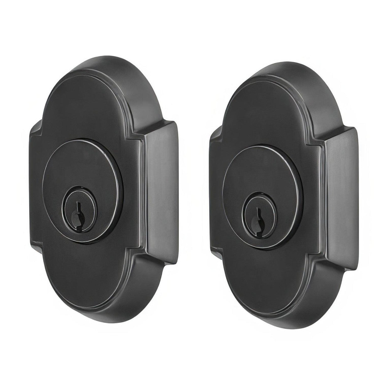 Emtek 8366US15A #8 Style Brass Modern Double Cylinder Deadbolt Pewter