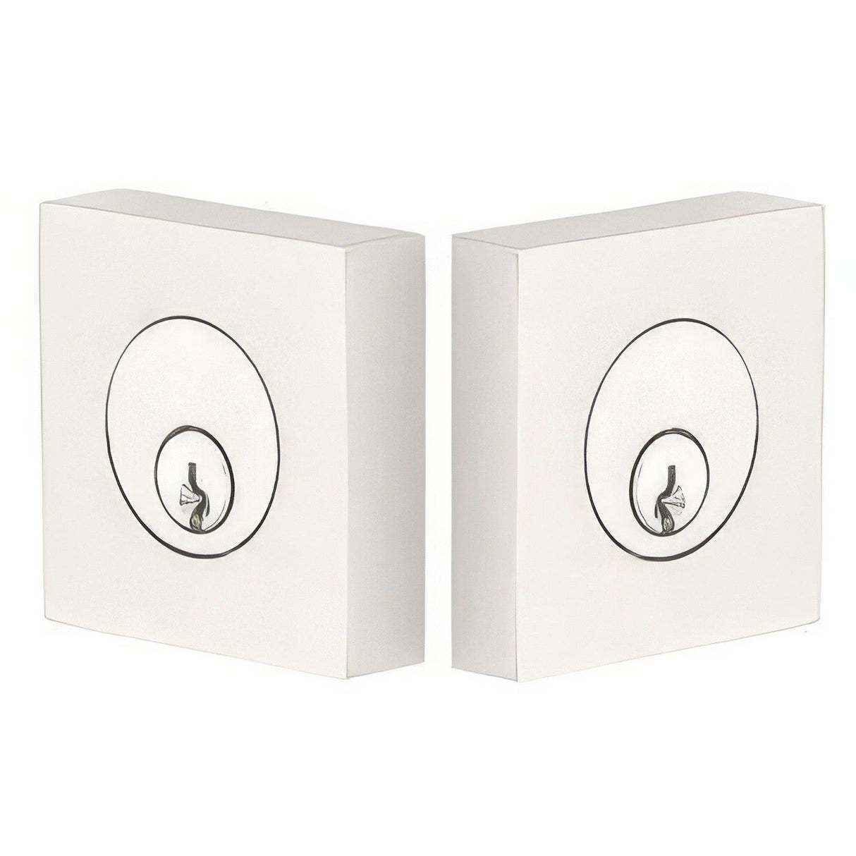Emtek 8369US15 Square Style Brass Modern Double Cylinder Deadbolt Satin Nickel