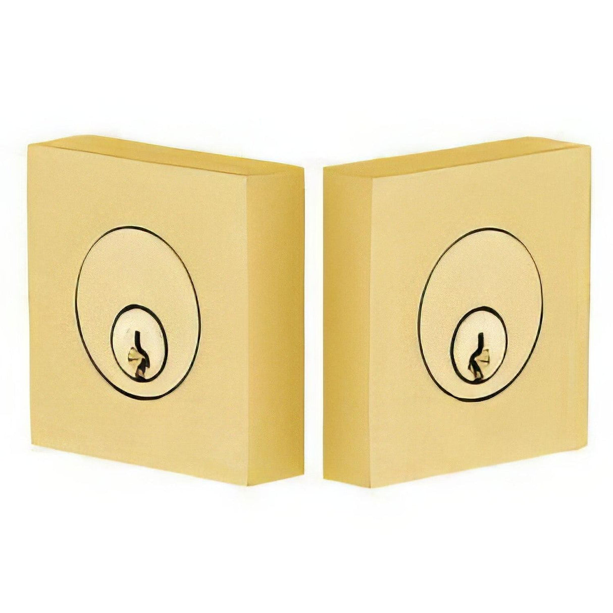 Emtek 8369US4 Square Style Brass Modern Double Cylinder Deadbolt Satin Brass