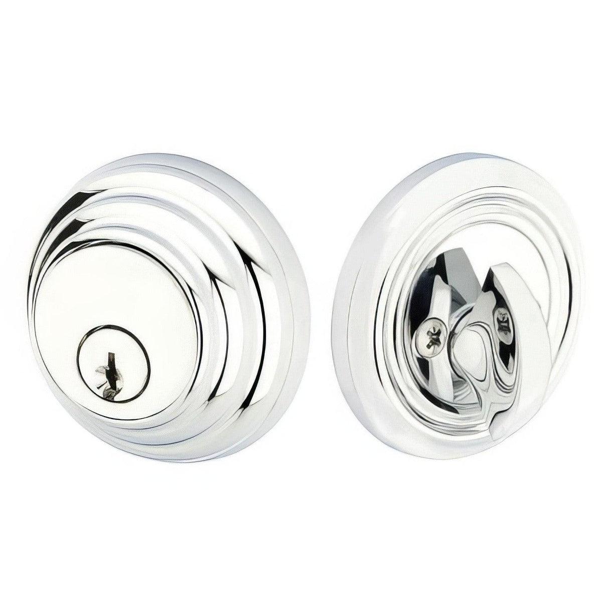 Emtek 8455US14 8455US Low Profile Style Brass Modern Single Cylinder Deadbolt Polished Nickel