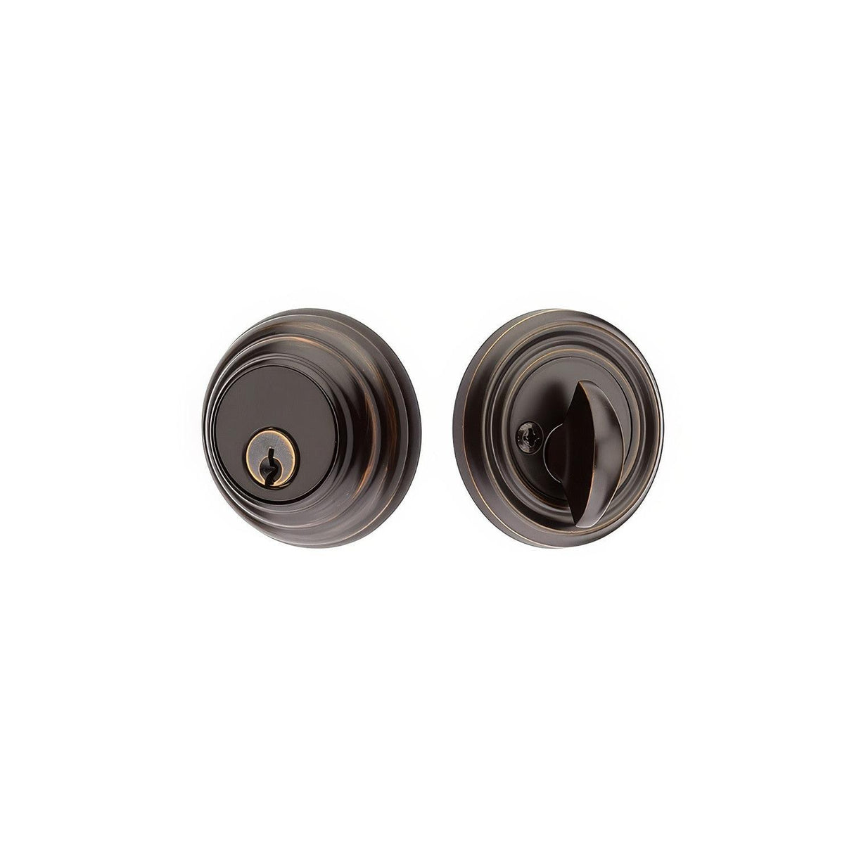 Emtek 8455US15A 8455US Low Profile Style Brass Modern Single Cylinder Deadbolt Pewter