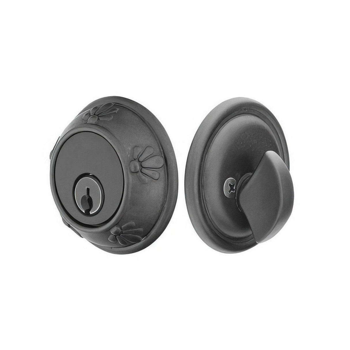 Emtek 8456FB Tuscany Style Lost Wax Cast Bronze Single Cylinder Deadbolt Flat Black