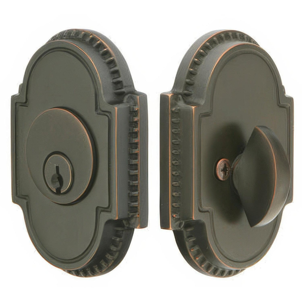 Emtek 8459US10B Knoxville Style Designer Brass Single Cylinder Deadbolt Oil Rubbed Bronze