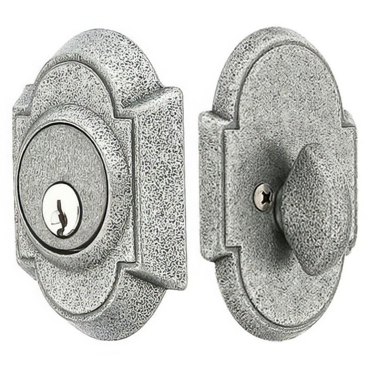 Emtek 8461SWS 8461 #1 Style Wrought Steel Single Cylinder Deadbolt Satin Steel