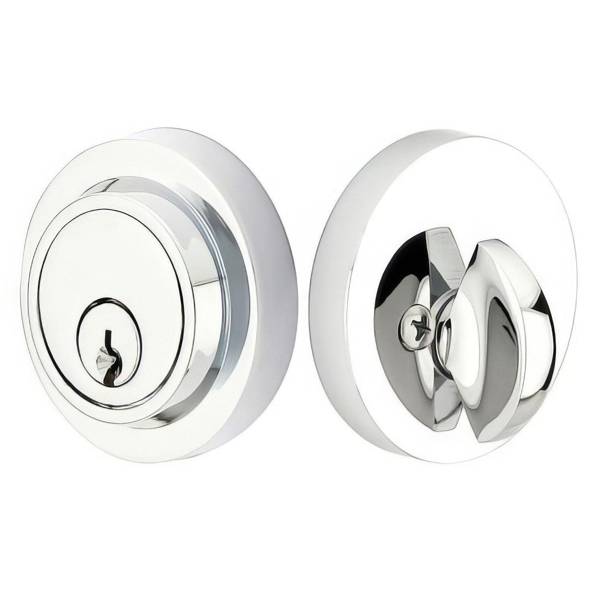 Emtek 8467US26 Modern Style Brass Modern Single Cylinder Deadbolt Polished Chrome