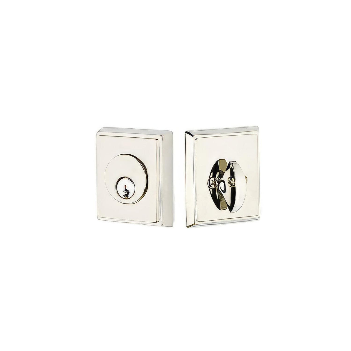 Emtek 8468US10BXUS15 Rectangular Style Brass Modern Single Cylinder Deadbolt Oil Rubbed Bronze by Satin Nickel