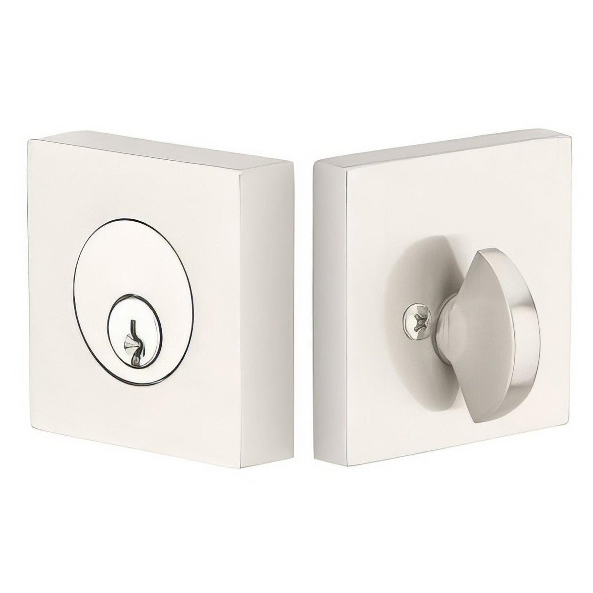 Emtek 8469US15 8469US Square Brass Modern Keyed Entry Single Cylinder Deadbolt Satin Nickel