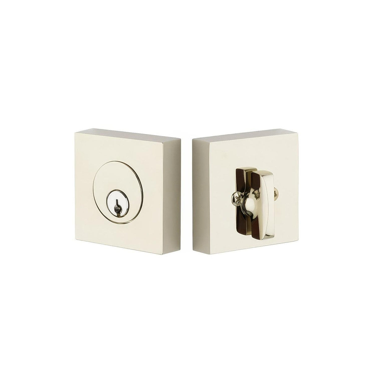 Emtek 8469US26 8469US Square Brass Modern Keyed Entry Single Cylinder Deadbolt Polished Chrome