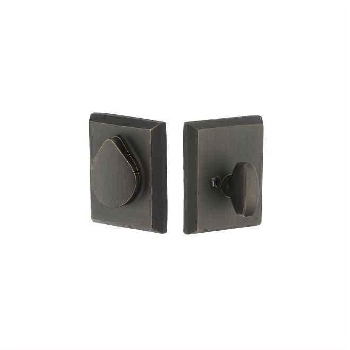 Emtek 8477MB Rustic Modern Rectangular with Flap Single Deadbolt with Medium Bronze
