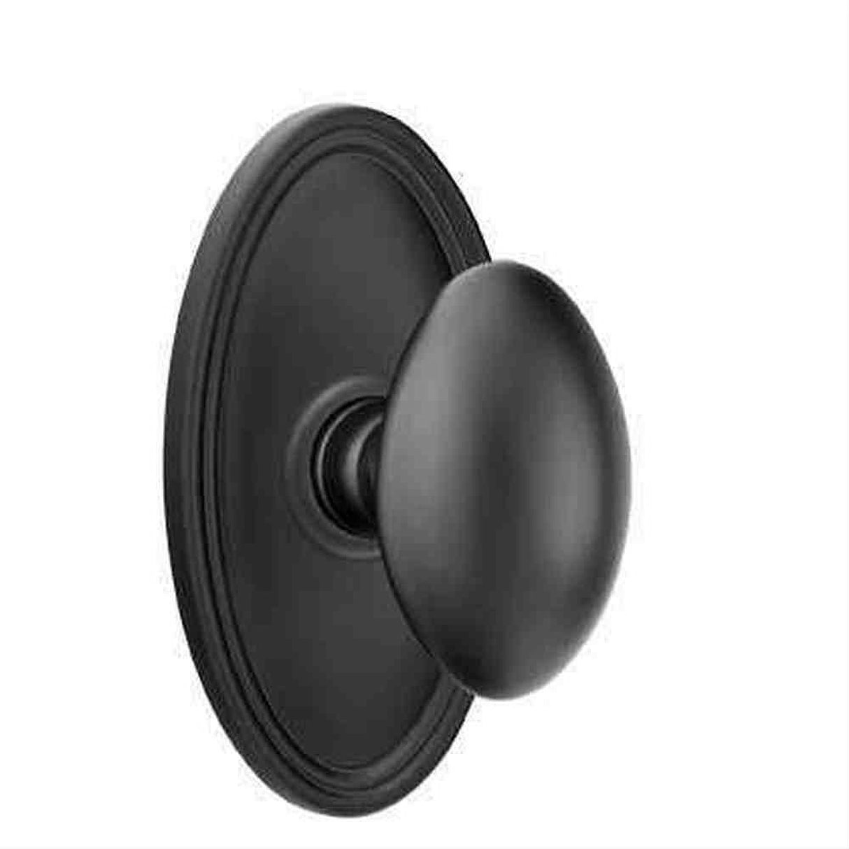 Emtek 8520EUS15 Knob Dummy Pair with Oval Rose for 1-1/4" to 2" Door - Reversible Satin Nickel